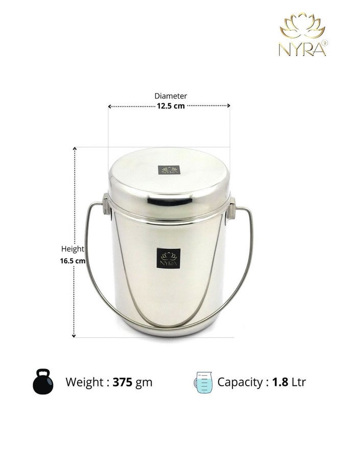 Nyra Kitchenware وعاء حليب من الفولاذ المقاوم للصدأ من نيرا - آمن للغسل في غسالة الصحون - Image 2